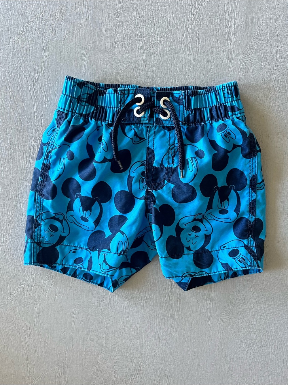 GAP Blue Mickey Mouse Print Swim Shorts‎ with Navy Drawstring
